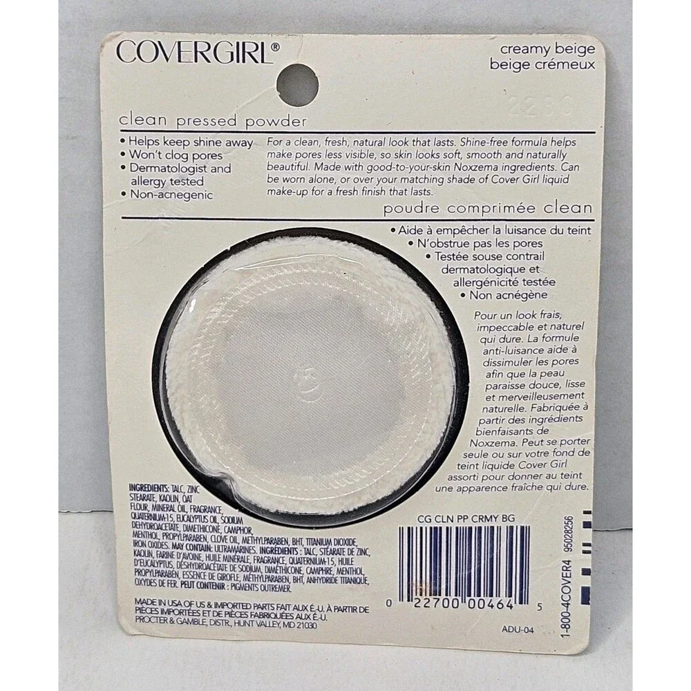Vtg Covergirl Clean Pressed Powder Creamy Beige #150 New NOS Sealed